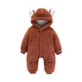 thumbnail image 2 of Hicidod Newborn onesie Unisex Bear Hooded Onesie Outfit Fleece Thicken Baby Jumpsuit Rompers Coat Winter Outwear Snowsuit, 2 of 4