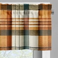 thumbnail image 7 of Ambesonne Farmhouse Valance & Curtain 3 Pcs Set, Rooster Daisy and Plaid, 55"x45", Cadet Blue and Orange, 7 of 7