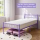 thumbnail image 4 of Purple tamaño individual-size metal marco de cama con heart-shaped cabecero y footboard 12.2in underbed almacenamiento, 4 of 7