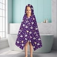 thumbnail image 6 of Purple Cartoon Unicorn Dress Rainbow Crown Pattern Hooded Bath Towel，50"x30" for Ages 3 To 12 Kids, Quick Dry Lightweight Soft Microfiber Hood Beach Towel Cover Up for Kids, 6 of 7