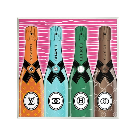 Stupell Industries Bold Glam Bottles Food & Beverage Painting Unframed Art Print Wall Art, 12 x 12