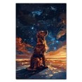 thumbnail image 3 of Hudo Pet 8X12 Unframed Starry Night Van Gogh Inspired Harrier Dog Wall Art, Animal Pet Family Oil Painting Art Print Dog Poster Wall Decor, 3 of 5