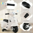 thumbnail image 4 of Costway Kids Ride on Motorcycle with Training Wheels Headlight Horn 6V Battery White, 4 of 9