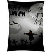 OWNTA Black Halloween Night Ghost Cat Scarecrow Bat Tomb Pattern Stunning Polyester Fiber Wall Tapestry - Elegant Decor for Home - Ideal for Bedroom, Living Room, Office