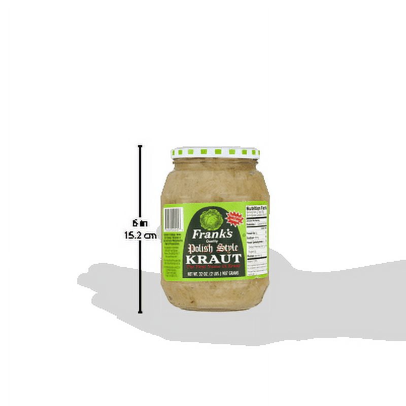 Frank's Quality Polish Style Shredded Sauerkraut, 32 Oz Jar, Mild Spice Level