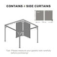 thumbnail image 4 of BPS 10'x10' Gazebo Replacement Curtain, Universal 4-Privacy Panel, Outdoor Gazebo Sidewalls with Zipper for Garden, Patio, Yard (Curtains Only), 4 of 9