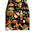 thumbnail image 1 of Mexican Table Runner Colorful Party Dining For Kitchen Day Of The Dead Festival Celebration 90 round Lace Tablecloth Spill Proof Tablecloth Table Cloth 8ft Tablecloth with Backing Winter Tablecloth, 1 of 4