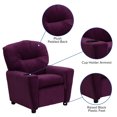 thumbnail image 6 of Emma + Oliver Purple Microfiber Kids Recliner with Cup Holder, 6 of 13