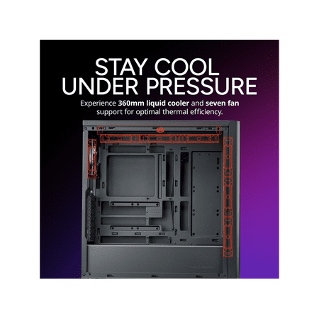 Cooler Master Elite 502 ATX High Airflow Minimalist PC Case, 410mm GPU Max, Compatible RTX 5090|RX 7090 XT, 360mm AIO Max, Type C, Tempered Glass, Triple 120mm aRGB PWM Fan, Intakes Grill