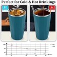 thumbnail image 3 of Stainless Steel Vacuum Insulated Travel Mug - 600ml, Blue | Double Walled Coffee Cup With Leakproof Lid - Reusable For Hot Cold Coffee | Thermal Mug With Non Slip Protective Cover, 3 of 5