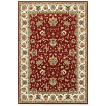 Oriental Weavers Kashan Area Rug - 4929R - 6'7" x 9'6" - in Red/ Ivory - Vintage Inspired, Stain Resistant, Family and Pet Friendly , Dining, Living Room Rug