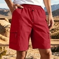 thumbnail image 2 of Hurxie Men's Cargo Shorts Quick Dry Lightweight Stretch Hiking Shorts for Men with Pockets No Lining Red,3XL, 2 of 7