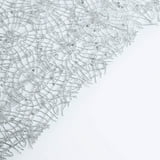 Efavormart 12"x108" Silver Sequin Mesh Schiffli Lace Table Runner ...