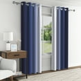 thumbnail image 4 of Aofoto Navy Blue Ombre Blackout Curtains 52 x 63 inch Gradient Thermal Insulated Energy Saving Grommet Window Drapes for Living Room/Bedroom,2 Panels, 4 of 6