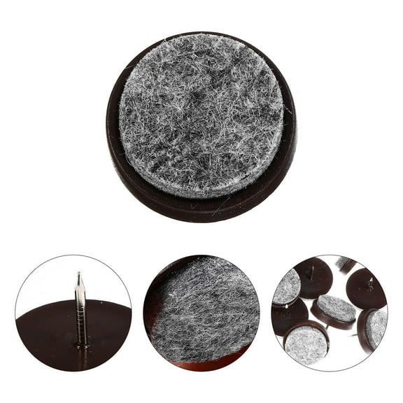 MERRYHAPY 50Pcs Brown Nail on Slider Pads Durable Furniture Glides for Home Use