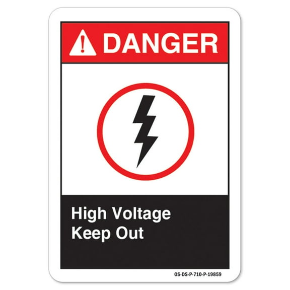 ANSI Danger Sign - High Voltage Keep Out | Decal | Protect Your Business, Work Site, Warehouse & Shop Area osha safety sign |  Made in the USA