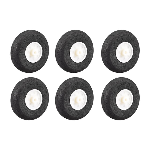 Ruedas de avión RC - 6 piezas de ruedas de esponja para avión RC de 1.77 pulgadas x 0.1 pulgadas