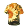 thumbnail image 3 of Goofa Golden Sunflower In Field Hawaiian Shirt for Men, Unisex Summer Beach Casual Short Sleeve Button Down Shirts,Aloha Tropical Floral print shirt-3X-Large, 3 of 9