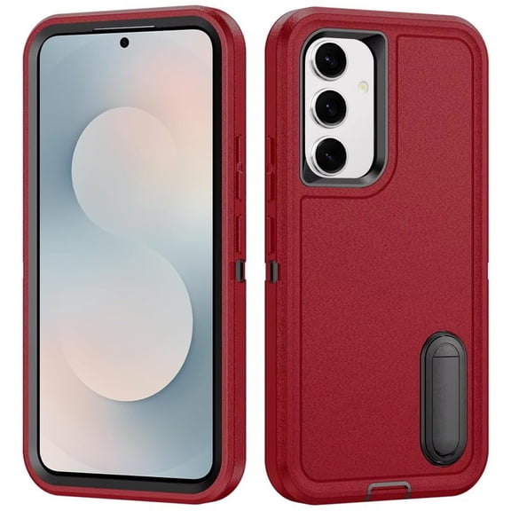 XPM for Samsung Galaxy S26  / S26 Plus Hybrid 3 Layers Hard 3in1 Shockproof with Kickstand Heavy Duty Hard TPU Rubber Anti-Drop Phone Case Cover (Black  Red)