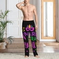 thumbnail image 2 of Honiee Mardi Gras with Flamingo for men - a sleek fusion of Straight Pajama Pants, versatile Lounge Pants, and cozy Sleepwear, all rolled into one-Large, 2 of 6