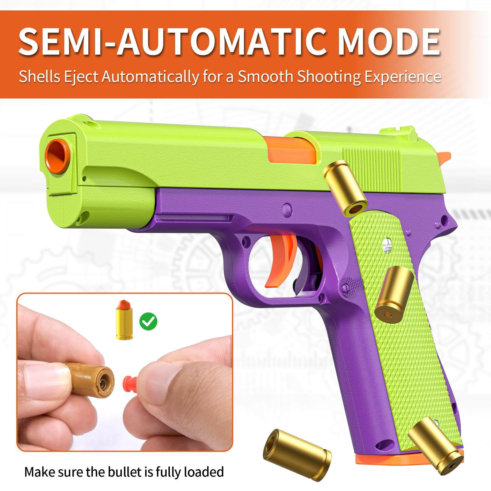 Toy Gun Ejector Shell Outdoor Blaster 30ft Range 18 Darts