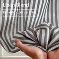 thumbnail image 4 of Striped Linen Kitchen Curtains 36 Inches Tier Curtains Farmhouse Modern Cafe Style Small Window Treatments Airy Light Filtering Rod Pocket for Living Room Bathroom 2 Panels Charcoal Grey, 4 of 6