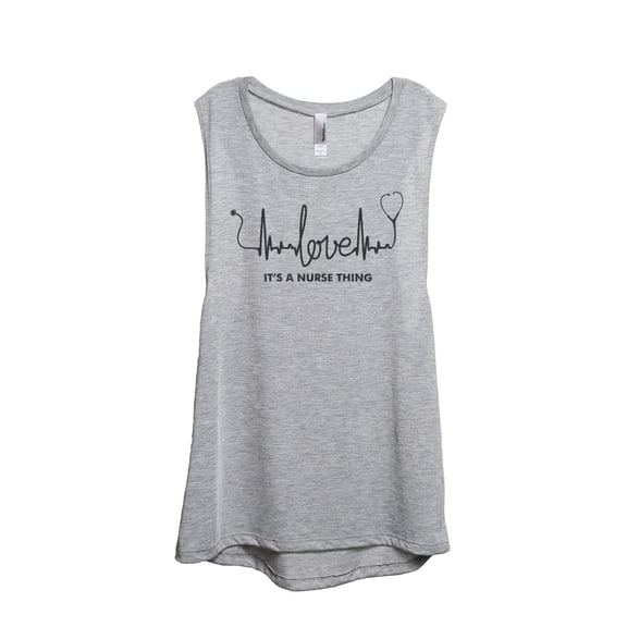 Thread Tank Designs - Love It's A Nurse Thing Women's Sleeveless Muscle Tank Top Tee