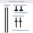 thumbnail image 6 of Excello Global Products Bistro Pole for String Lights Black 2/Pack (EGP-HD-0359), 6 of 9