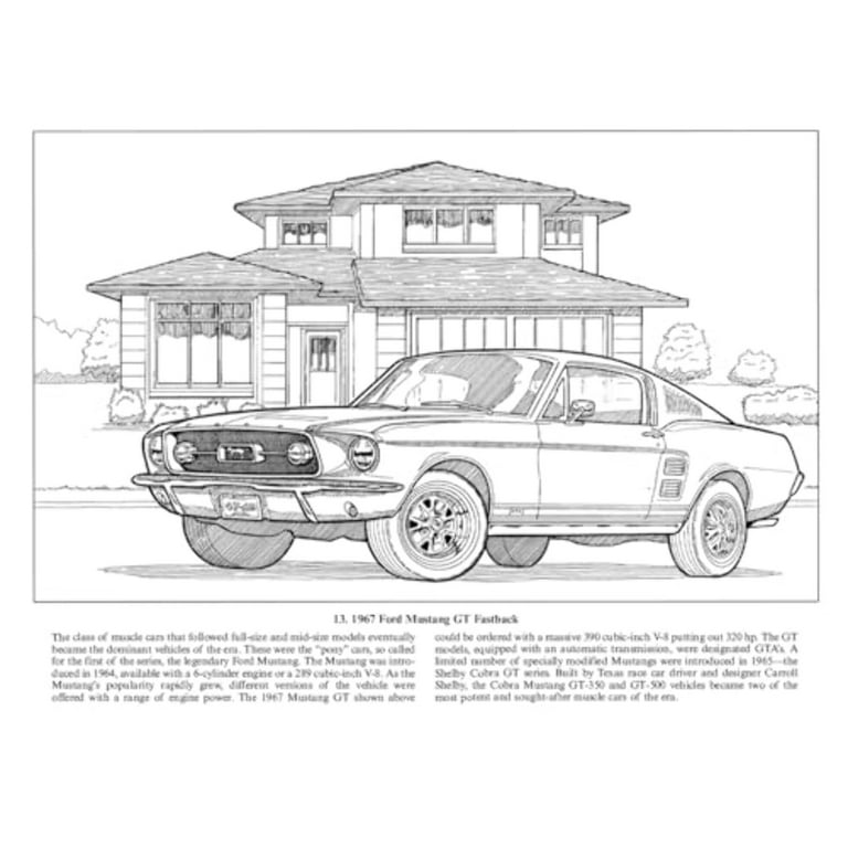 Dover Planes Trains Automobiles Coloring American Muscle Cars