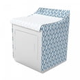 thumbnail image 2 of Ikat Washer Cover, Oval and Double-S Ogee Vertical Pattern Old Japanese Kimono Motifs, Suitable for Dryer and Washing Machine, 29" x 28" x 40", Blue Eggshell White, by Ambesonne, 2 of 3