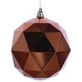 thumbnail image 1 of Vickerman M177588DS 8 in. Copper Shiny Geometric Christmas Ornament Ball, 1 of 2