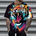 thumbnail image 2 of Big and Tall Shirts for Men Spring And Autumn Easter Print Short Sleeve Round Neck T Shirt Floral Fashion Trend Bottoming Shirt Mens Large T Shirts Men Graphic Mens Big Tall Plain L, 2 of 4