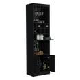 thumbnail image 3 of 71-inch Tall Storage Cabinet With Door And Shelf Black Wine Unit, 3 of 4