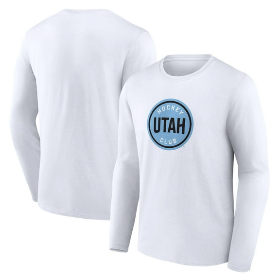 Men's Fanatics White Utah Mammoth Draft Logo Long Sleeve T-Shirt
