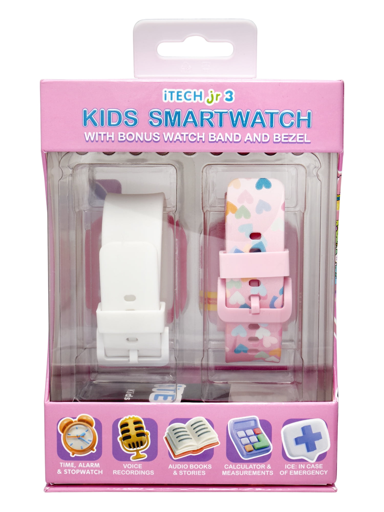 Itech Junior Kids Girls Heart Bluetooth Enabled Smartwatch with Interchangeable Straps and Bezels