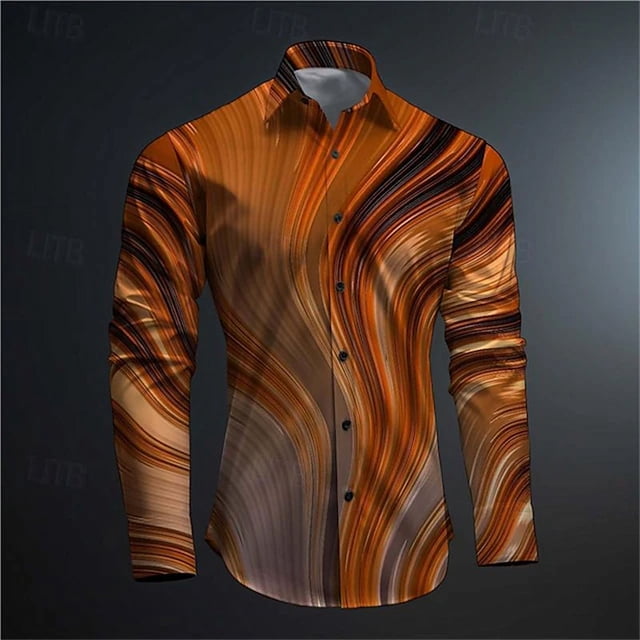Camisa de lujo con estampado 3D de rayas para hombre y mujer blusa de gran tamaño a la moda camisa de solapa para hombre camisas de playa ropa de hombre para negocios