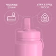 thumbnail image 2 of Hydrapeak 26oz Sport Insulated Water Bottle with Straw or Chug Lid, Leak & Spill Proof, Keeps Drinks Cold for 24 Hours, Hot for 12 Hours, Premium Stainless Steel Water Bottles (26oz, Bubblegum), 2 of 9