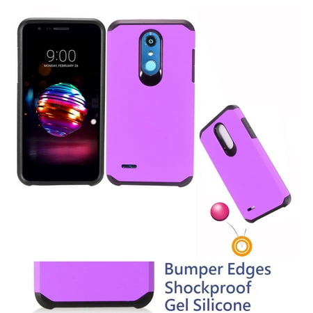 for 5.3" LG K10 2018 K10+ PLUS K10a 2018 K30 Case Phone Case Shock proof Edges Hybrid Layers Slim Bumper Scratch Shield Cover Purple