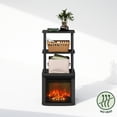 thumbnail image 5 of 2-Tier Tall Side Table Display Rack with No Heat Decorative Electric Fireplace, 5 of 6
