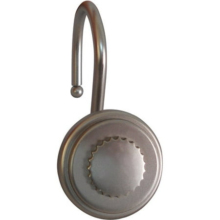 Elegant Home Fashions Shower Hooks, Round with Bottle Cap Design