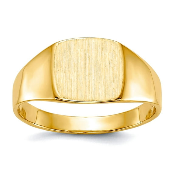 14k Yellow Gold Solid Back Mens Signet Ring Size 9 Ring for Men - 3.4 Grams