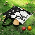 thumbnail image 5 of Black And White Ink Flower Outdoor Picnic Blanket, Foldable Waterproof Beach Mat, Portable Beach Blanket for Beach Camping, Hiking, Family Concerts, 5 of 7