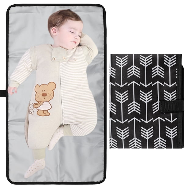 Pañal, Almohadilla Para Cambiar Pañales Alfombrilla Para Cambiar Pañales Cambiador De Viaje Para Bebés Con Estampado De Flechas Estación De Cambio De Pañales Impermeable Cambiador De Viaje Plegable Pa Muyoka Hogar