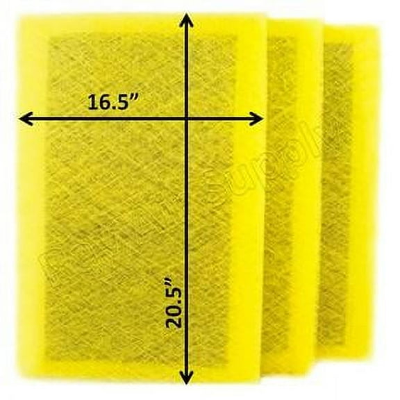 RAYAIR SUPPLY 18x23 Replacement Filter Pads Compatible with Air Ranger Air Cleaner 18x23 Refills (3 Pack) YELLOW
