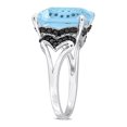 thumbnail image 6 of 7.90 Carat (Ctw) Blue Topaz and Black Sapphire Ring in Sterling Silver for Women, 6 of 7