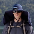 thumbnail image 2 of Voska Solar Powered Fan Hat Wide Brim Mountaineering Hiking Fishing Sun Protection Outdoor Cap Navy, 2 of 6