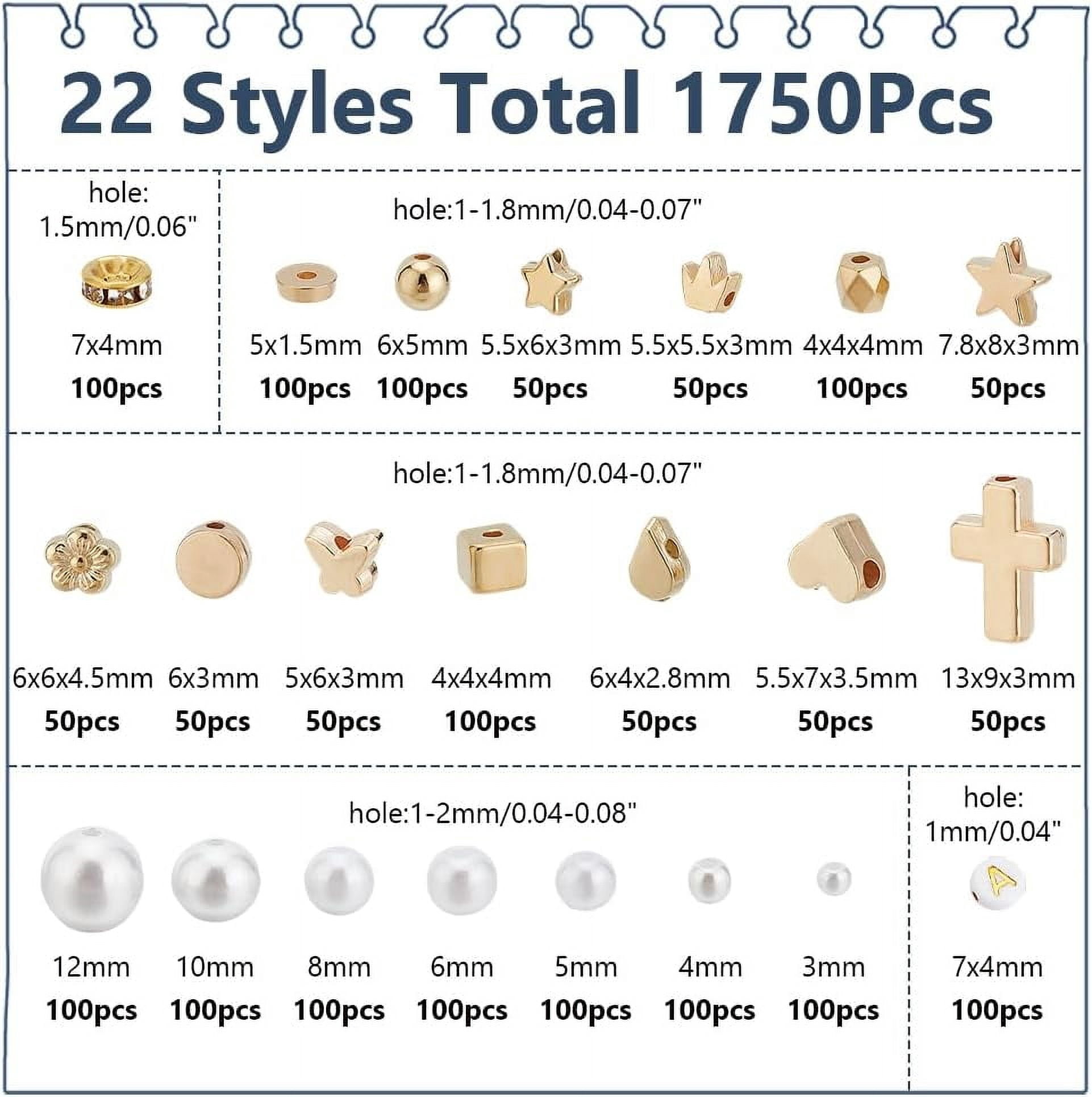 1 Set DIY Beads Kit including Acrylic Beads with CCB Plastic Beads Iron Rhinestone Spacer Beads Mixed Shapes 3~13x3~12x2.8~12mm Hole: 1~2mm 1750pcs/set