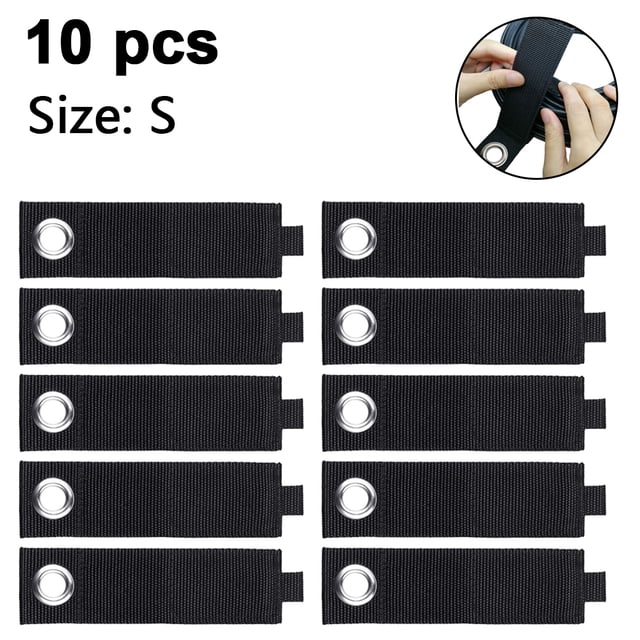 Paquete de 10 cintas de correa de cable reutilizables Correa de almacenamiento resistente con organizador de velcro con ojal para manguera de cable de extensión Zhivalor 221370-1