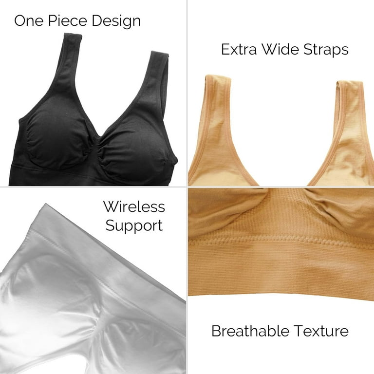 The Best Wireless Full Coverage Push Up Sports Bra for Everyday Wear and  Workouts - Padded Women's Bra (Small/Black) at  Women's Clothing store