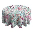 thumbnail image 4 of Pioneer Flower Floral Print Pattern Round Tablecloth 60"x60",Wrinkle Wipeable Table Cloth for Kitchen Dining Room Picnic Patio Party, 4 of 6